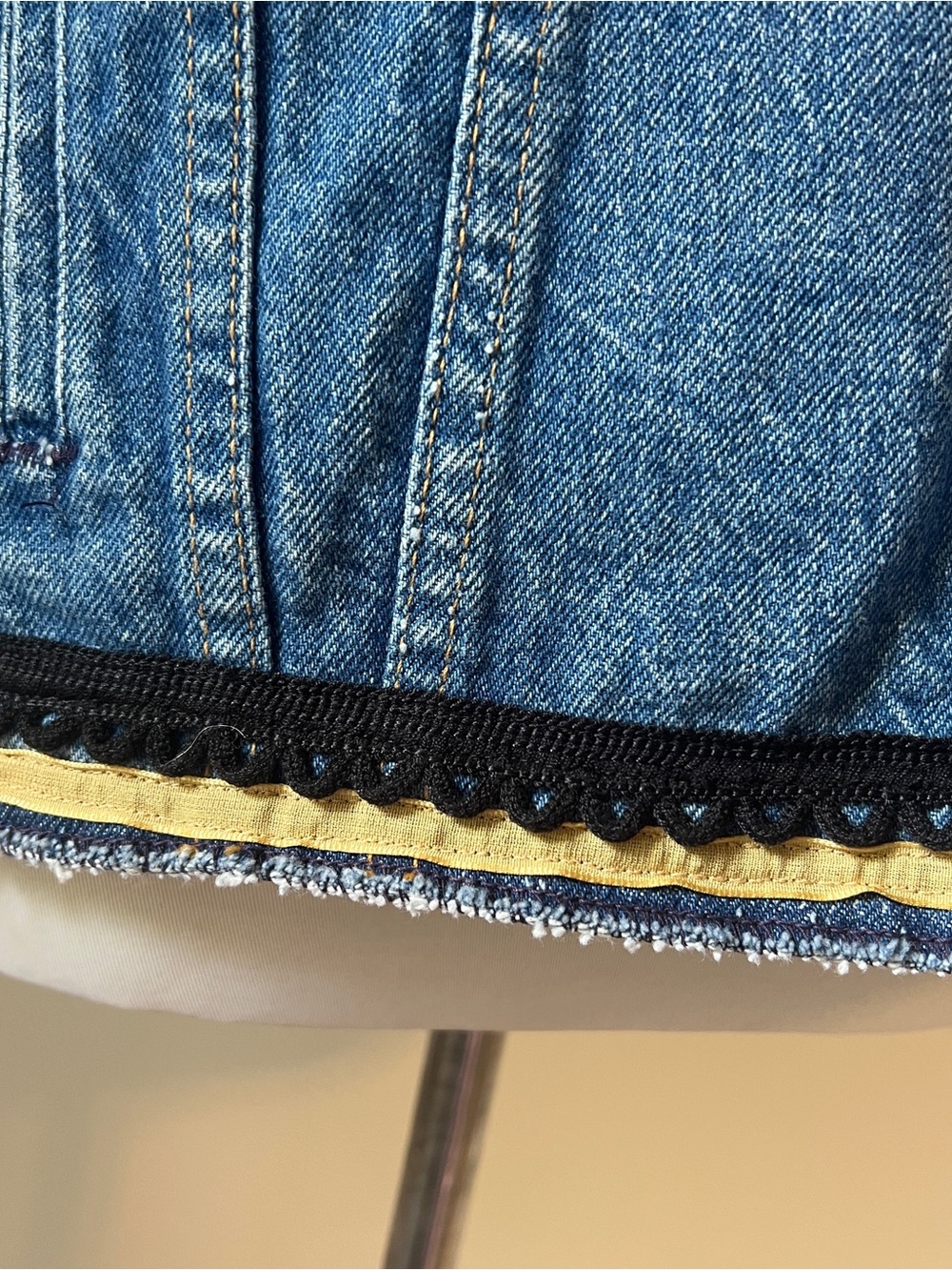 Vintage 80s 90s Custom Upcycled Levi’s Denim Trucker Jacket M/L USA patch ooak - Picture 9 of 14